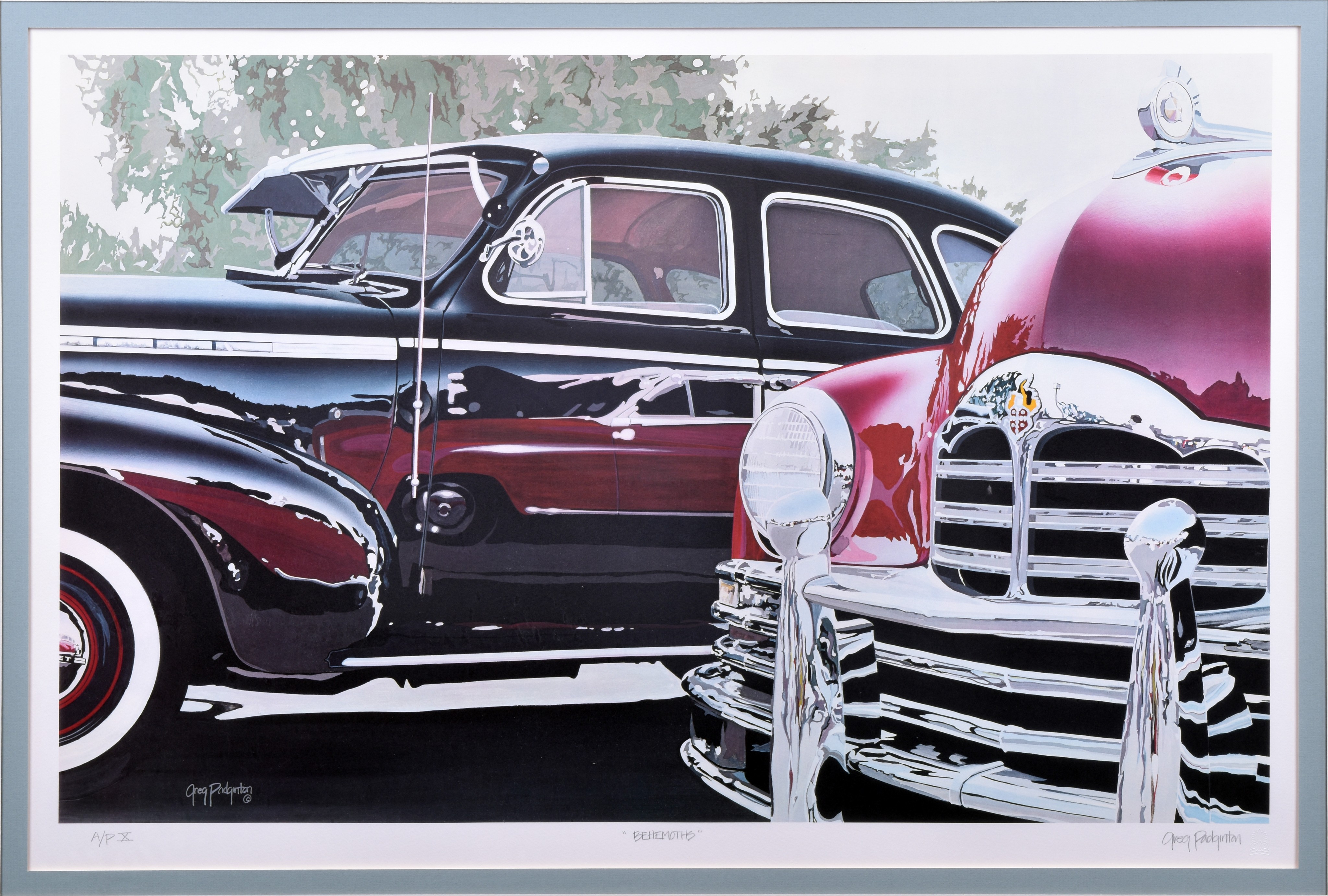 7023 - Greg Padginton - Behemoths - Signed and numbered Artist Proof w/ Vintage Automobiles thumbnail