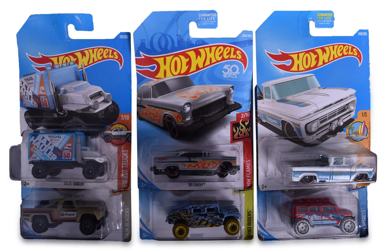 7030 - Twenty Hot Wheels Die Cast Cars New on Card - 2002 to 2020 thumbnail