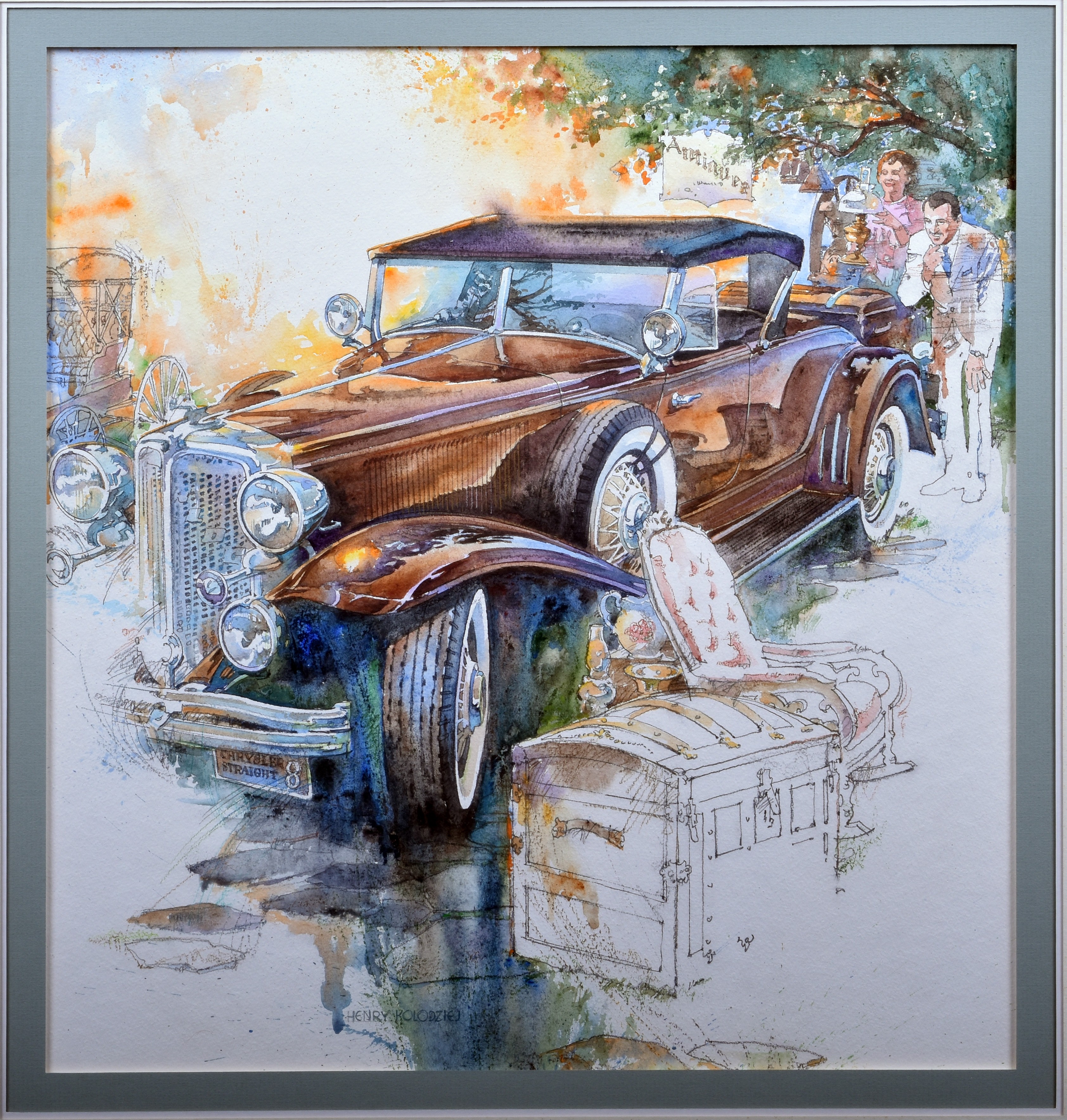 7047 - 1931 Chrysler Straight 8 - Original Watercolor Painting by Henry Kolodziej thumbnail