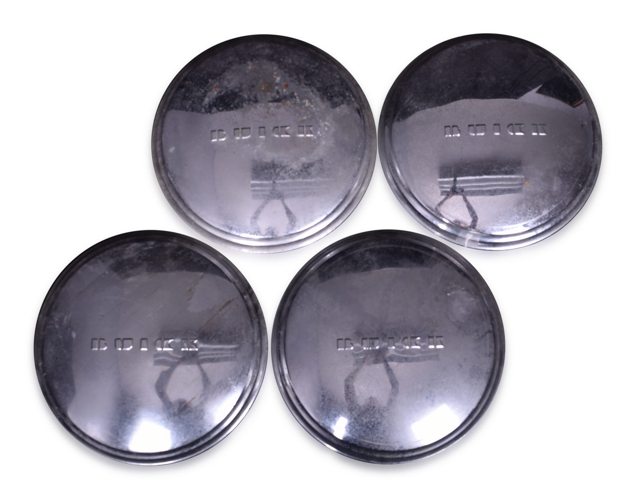 7050 - 1954 / 1955 Buick Dog Dish Style Hub Caps - Set of Four thumbnail