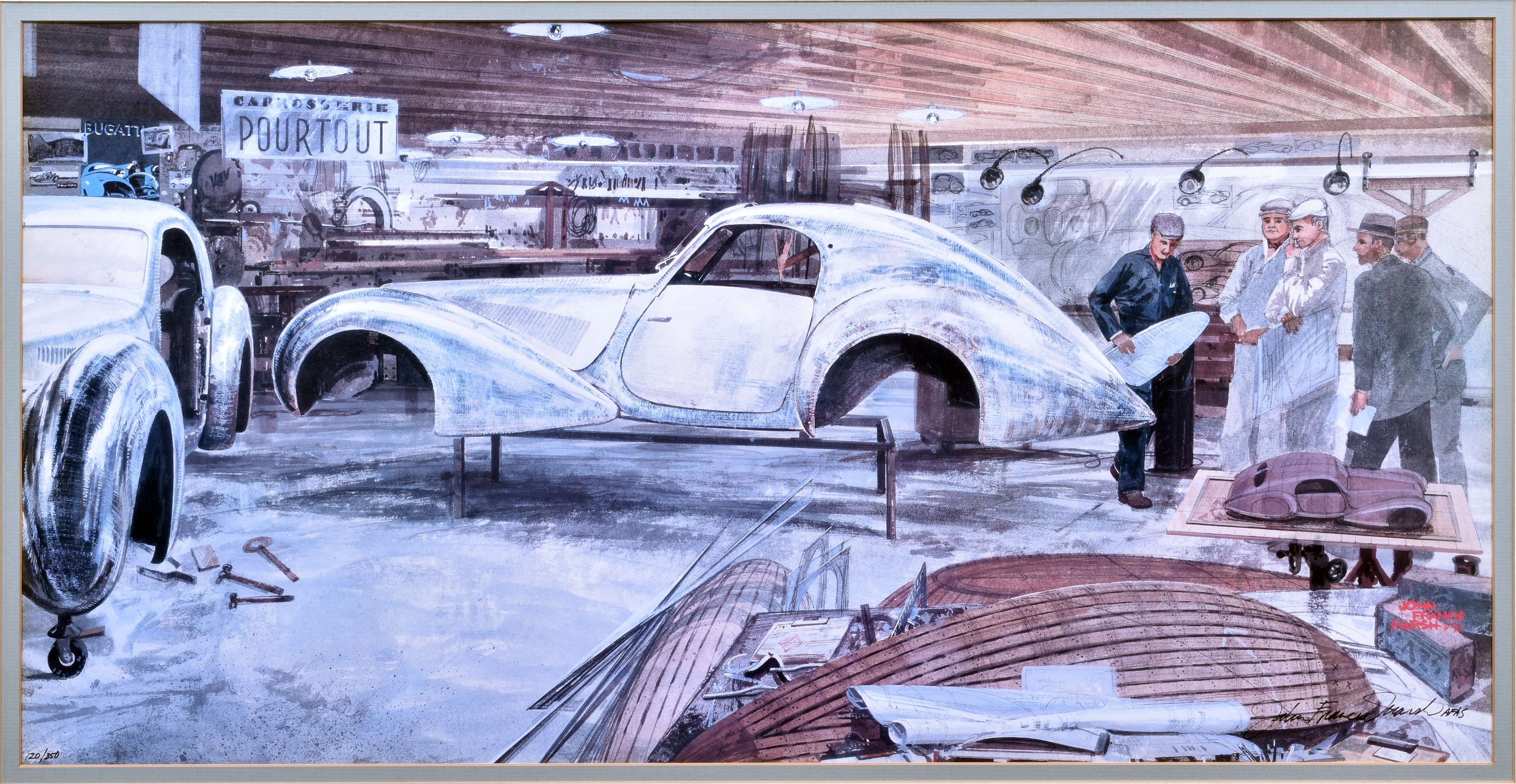 7053 - John Francis Marsh - Two for Lemans - Closed Edition Talbot Lago Racing Print thumbnail