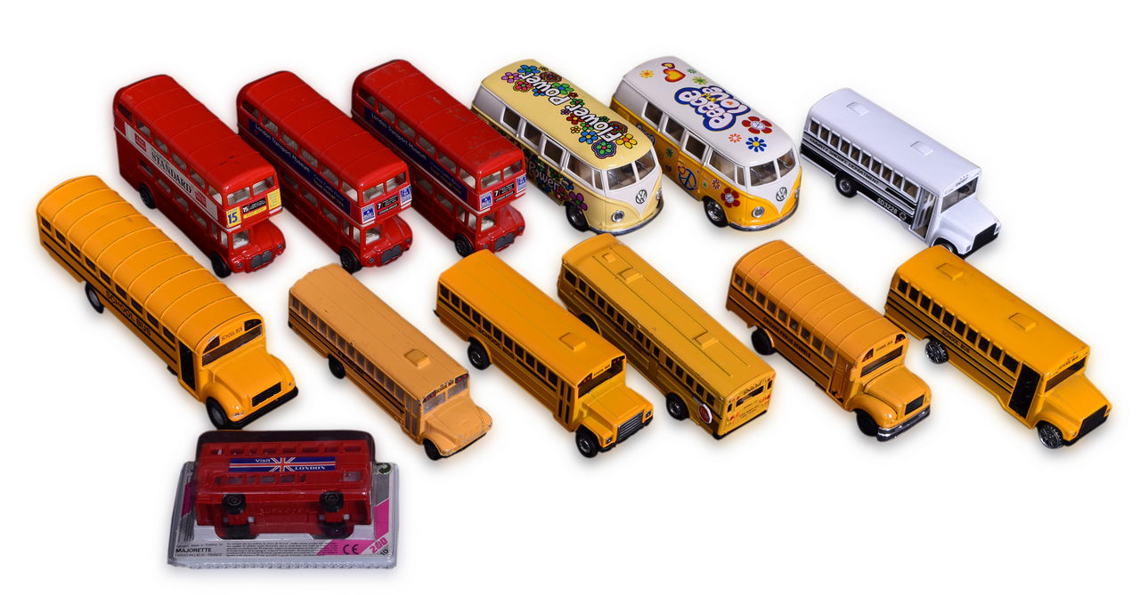 7108 - Group of Thirteen Die Cast Bus Toys - Corgi London, Majorette, Kinsmart, Toysmith thumbnail