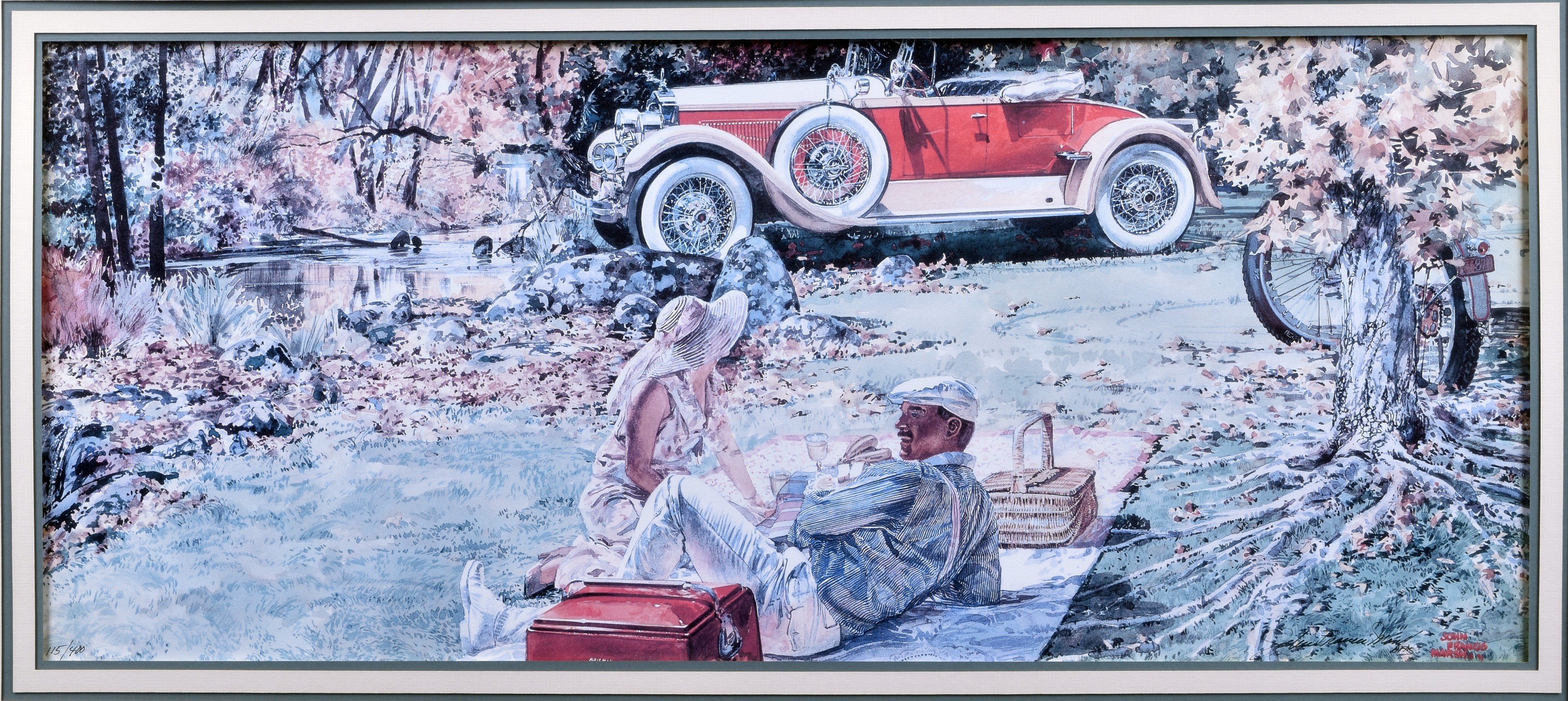 7115 - 1930's Packard Closed Edition Print - Tryst - John Francis Marsh thumbnail