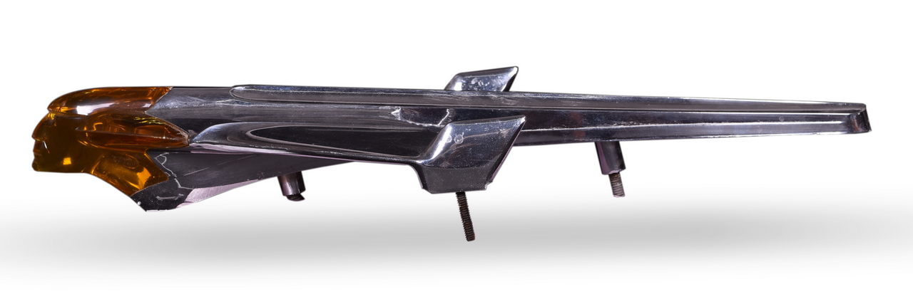 7136 - 1954 Pontiac Star Chief Deluxe Chrome Winged Indian Head Hood Ornament thumbnail