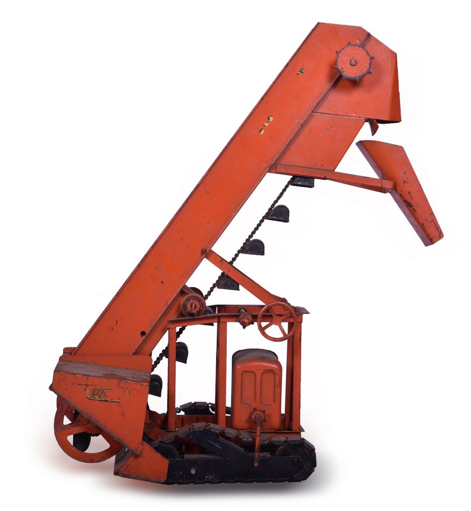 7143 - Doepke Model Toys Pressed Steel Barber Greene Orange Bucket Loader thumbnail