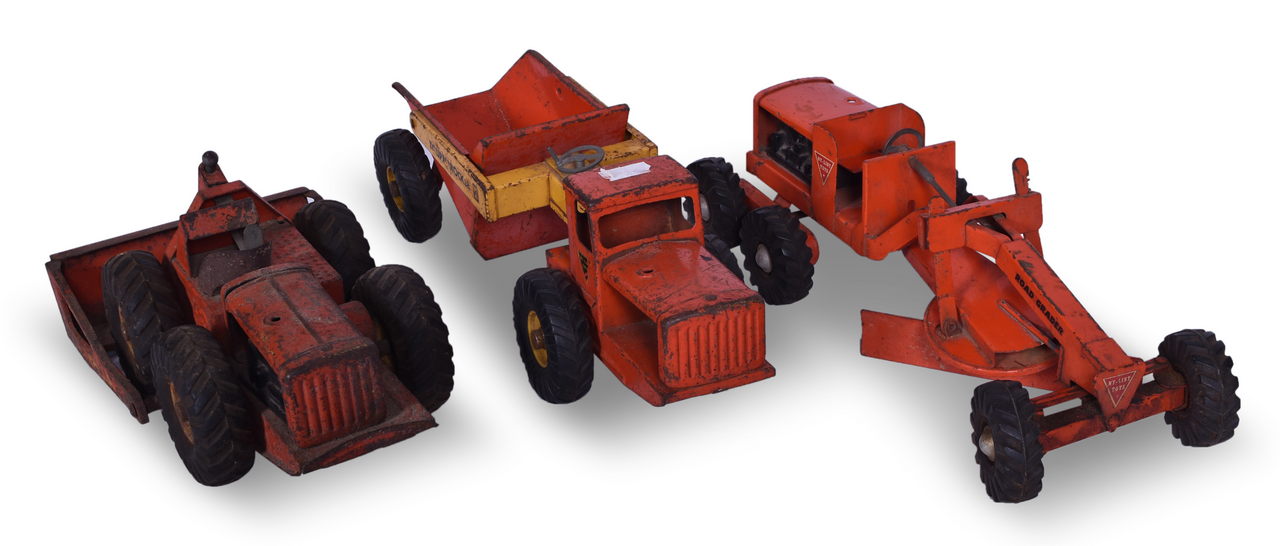 7151 - Three Pressed Steel Nylint Toys - Road Grader, Tournarocker, and Bulldozer thumbnail