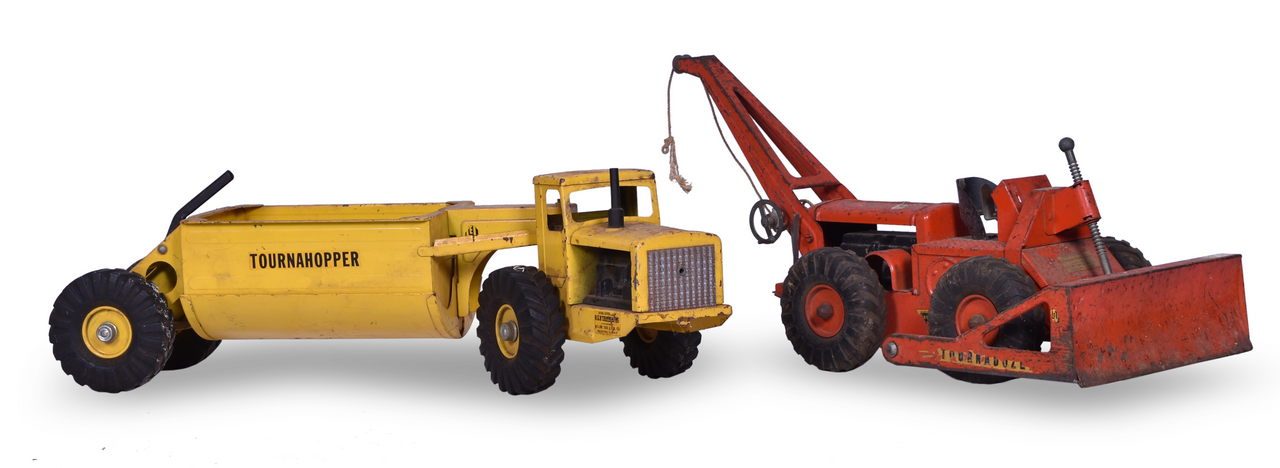 7155 - Two Pressed Steel Nylint Toys - Tournadozer and Tournahopper thumbnail