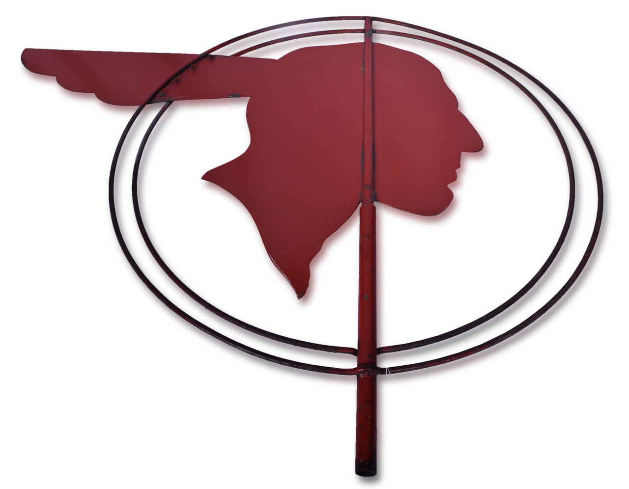 7156 - Pontiac Dealership Roto-Vane / Weathervane Indian Head thumbnail