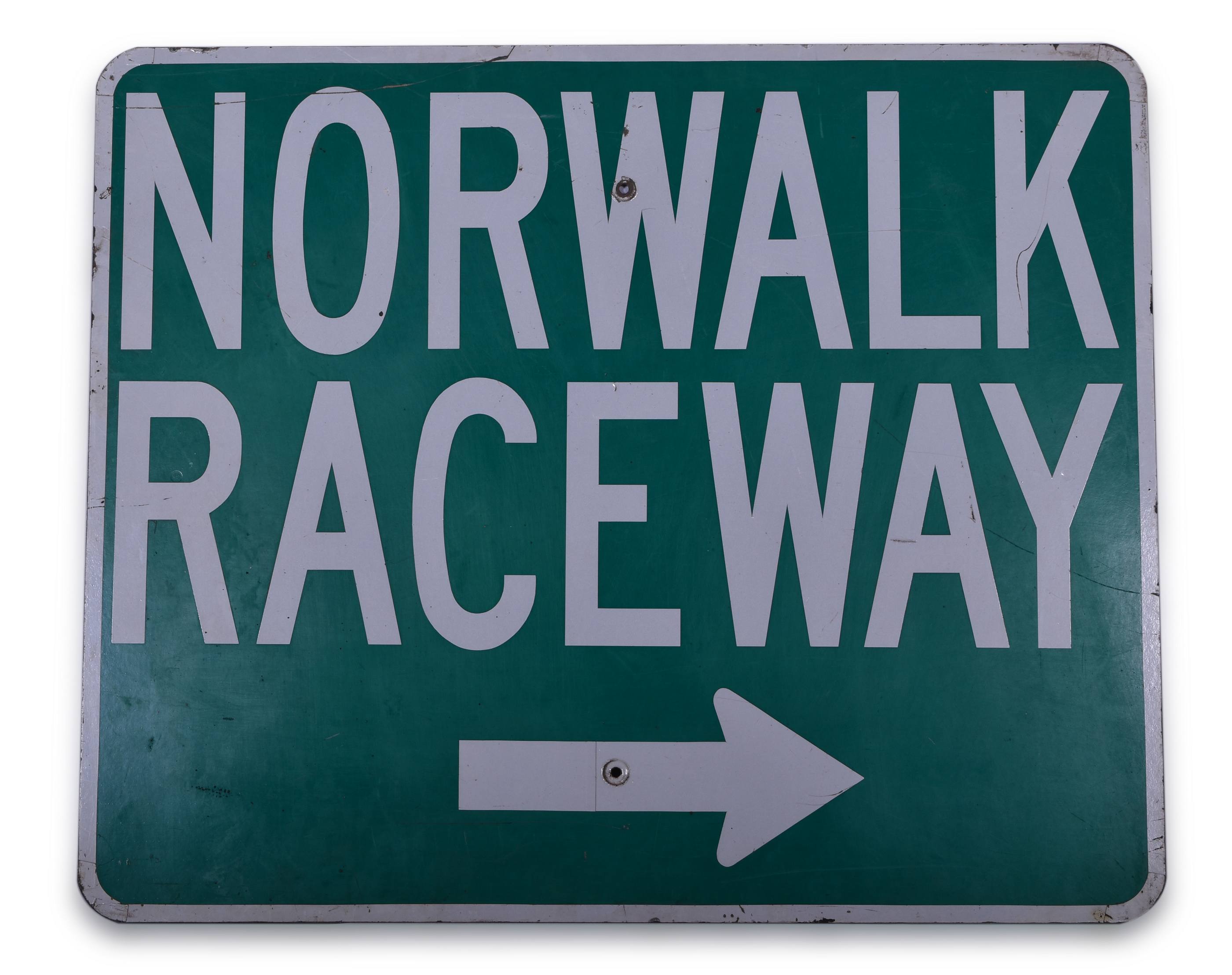 7165 - Norwalk Raceway Park Aluminum Traffic Sign - Green Background thumbnail