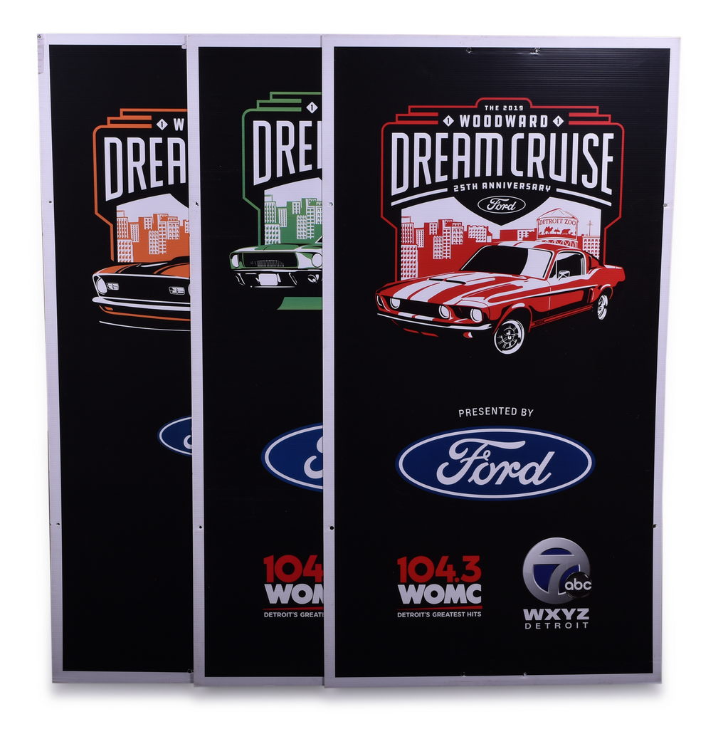 7166 - 2017-2019 Woodward Dream Cruise Pole Signs - Ford Mustang thumbnail