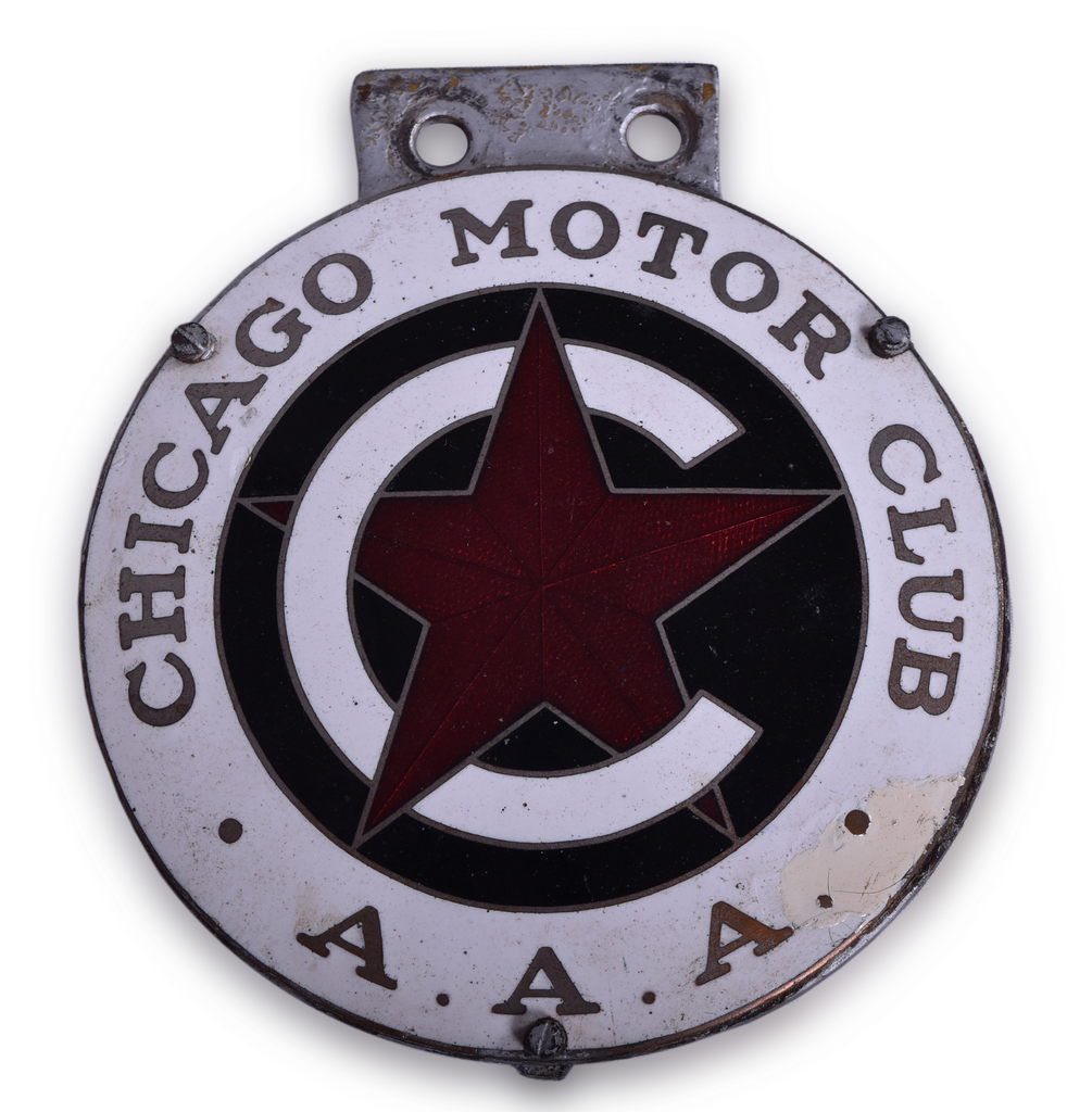 7187 - AAA Chicago Motor Club Enameled Badge / License Plate Topper thumbnail