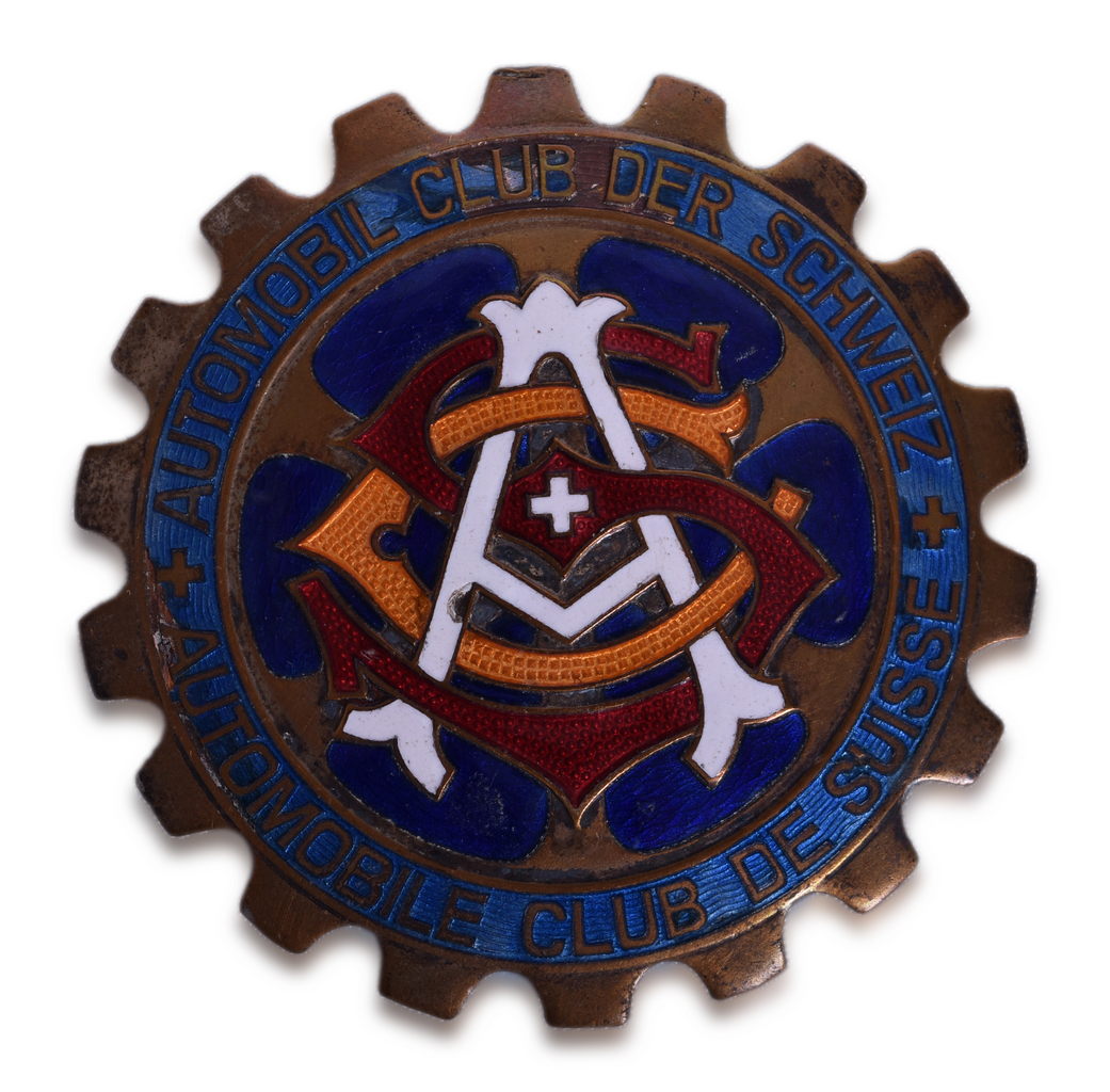 7194 - Automobil Club Der Schweiz - Enameled Badge / License Plate Topper thumbnail