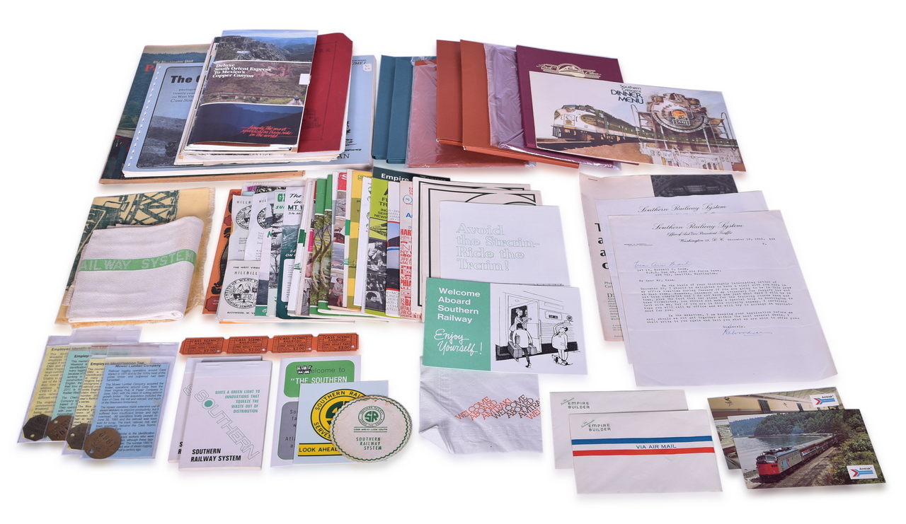8017 - Large Assortment of Railroad Papers and Ephemera - Amtrak, Southern Pacific, Cass, Mt. Washington Cog Railway, and More thumbnail
