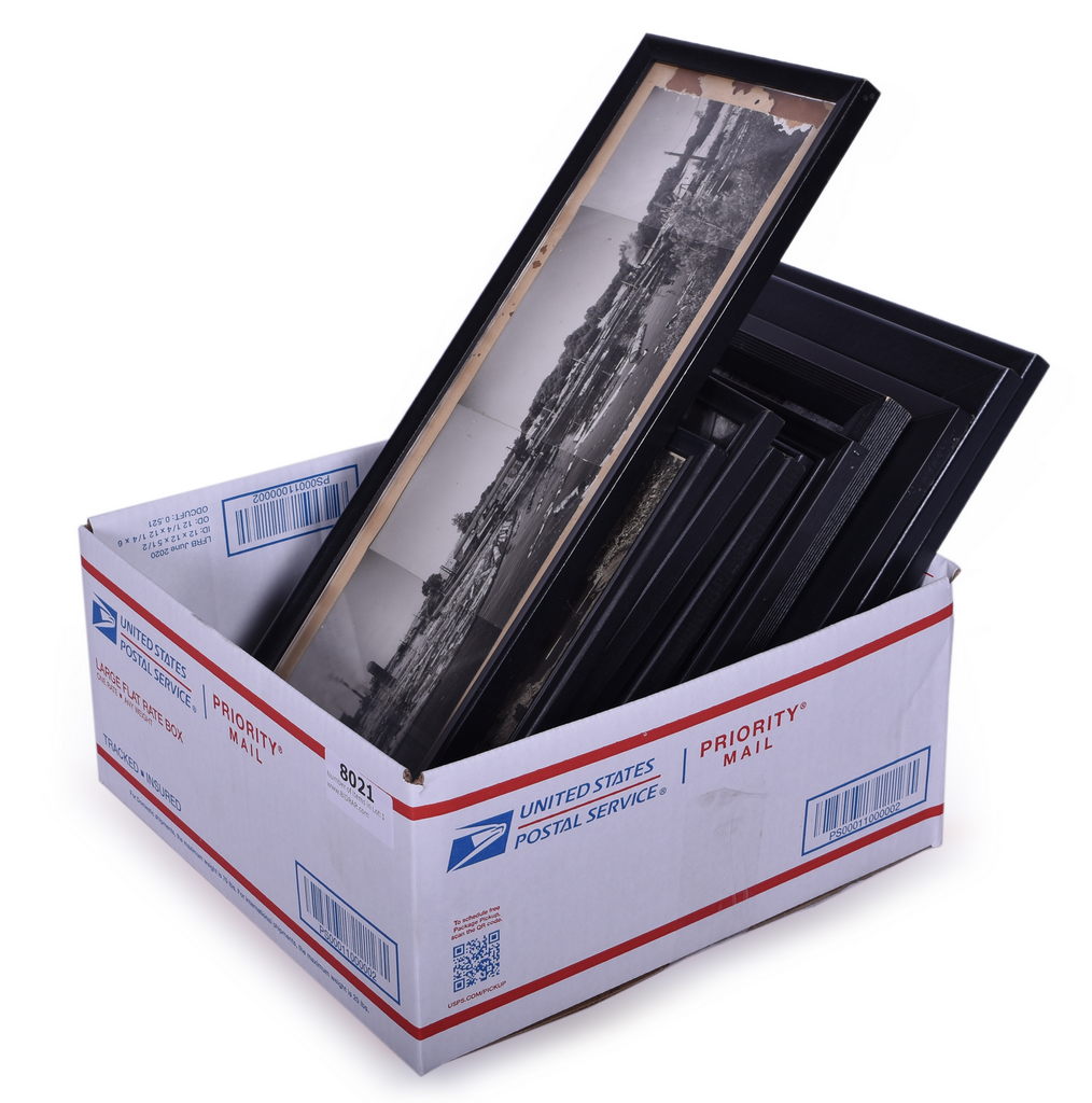 8021 - Group of Eleven Black And White Framed Railroad Logging Photographs thumbnail