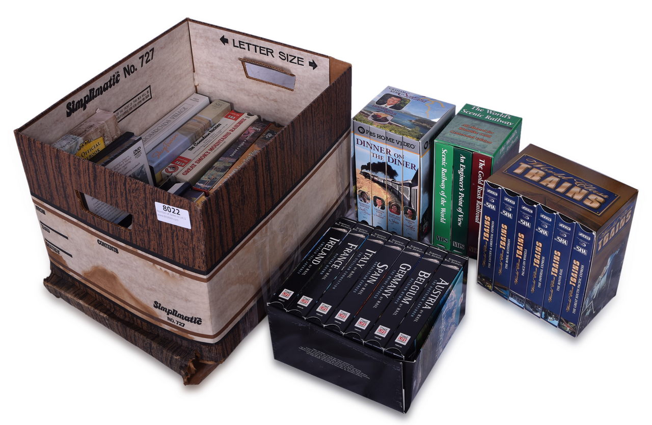 8022 - Thirty-Seven Railroad VHS Tapes and Two DVDs thumbnail