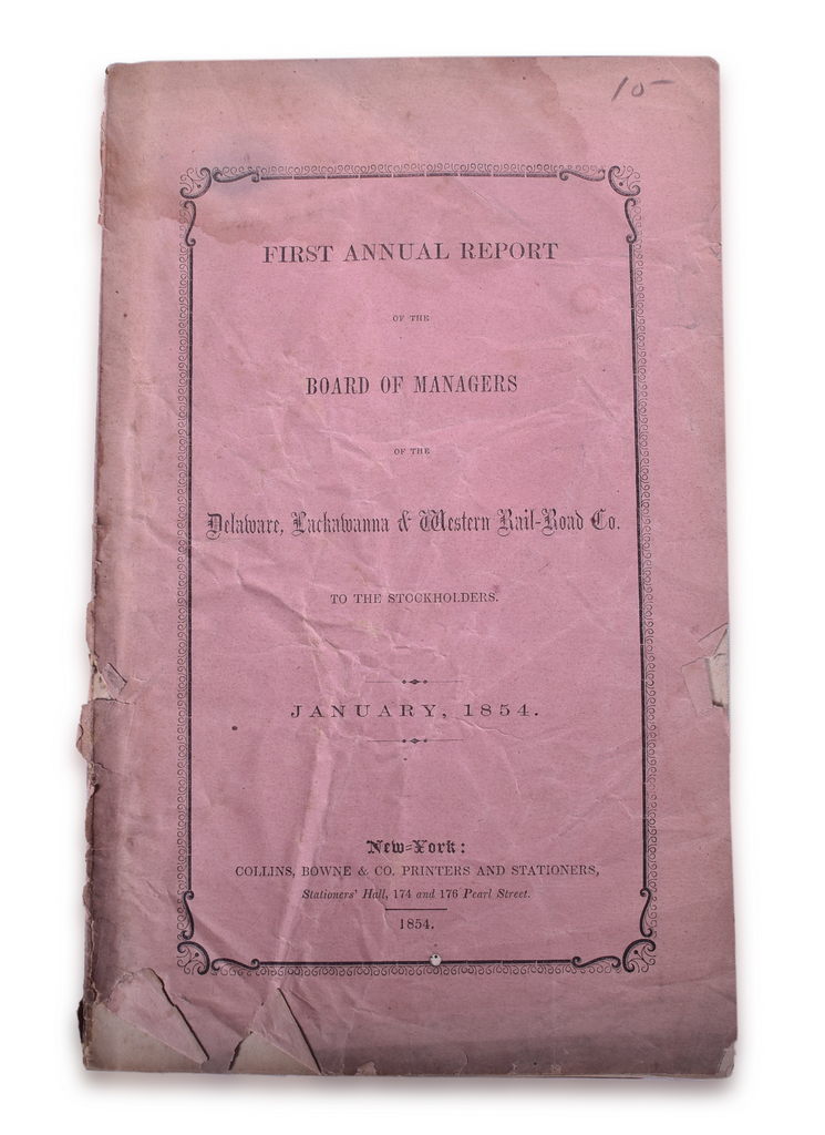 8051 - 1854 Delaware, Lackawanna & Western Railroad First Annual Report thumbnail