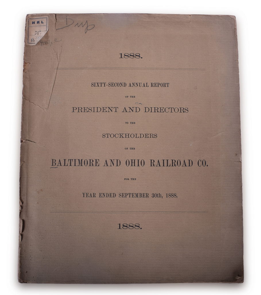 8075 - 1888 Baltimore and Ohio Railroad Sixty-Second Annual Report thumbnail