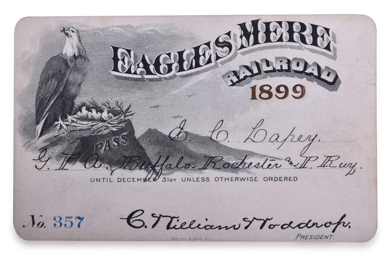 8076 - 1899 Eagles Mere Railroad Annual Pass thumbnail