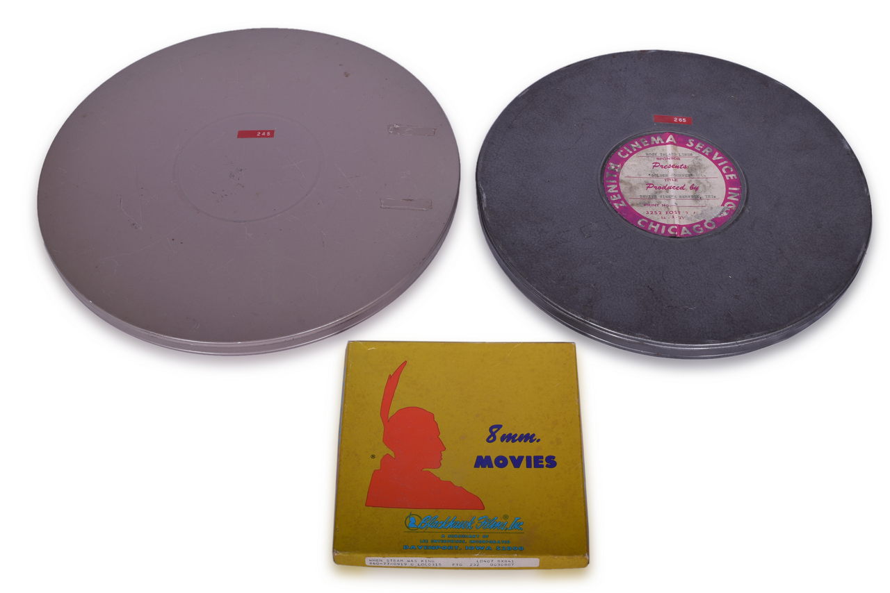 8110 - Two 1981 Rock Island Railroad Bankruptcy Auction 16mm Film Reels and One 8mm Film Reel thumbnail