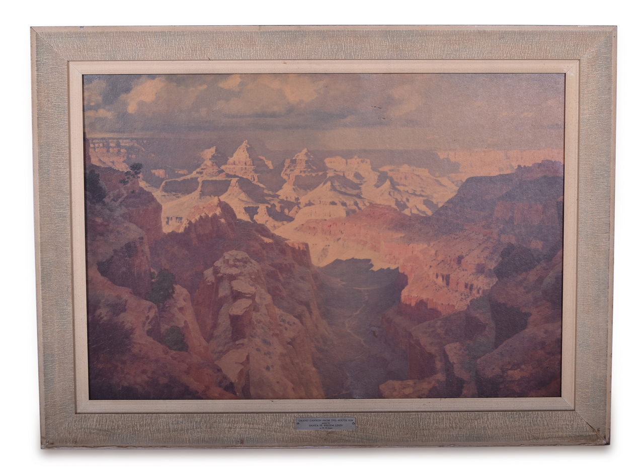 8131 - Santa Fe Railroad Framed Advertising Print - Grand Canyon from the South Rim by William R. Leigh thumbnail