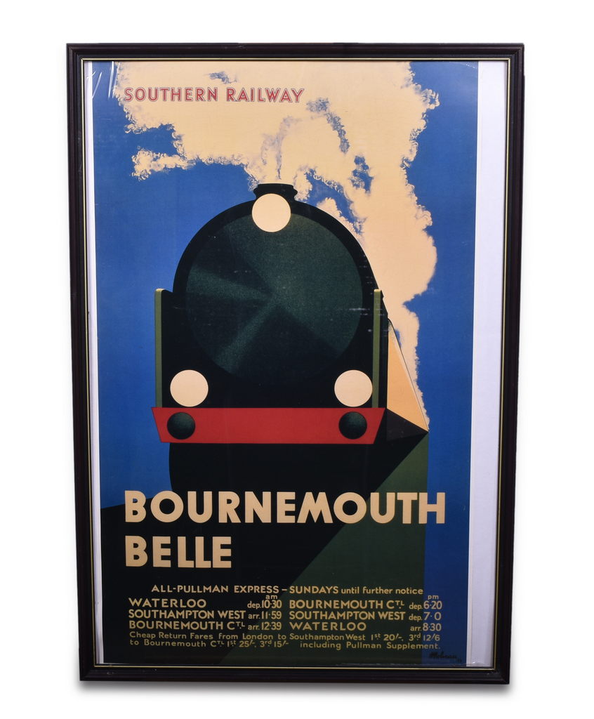 8163 - Southern Railway Bournemouth Belle Train Original Advertising Poster thumbnail