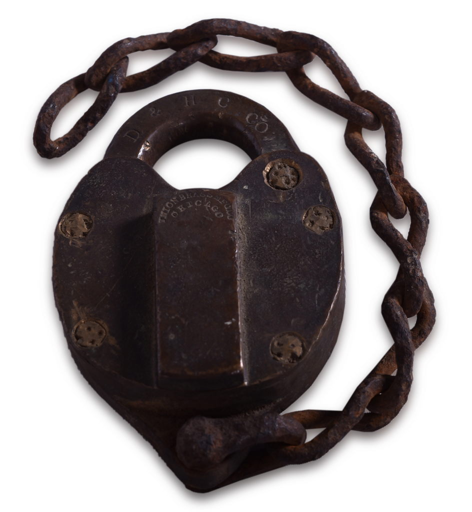 8172 - Union Brass Delaware and Hudson Canal Company Railroad Brass Heart Shaped Lock thumbnail