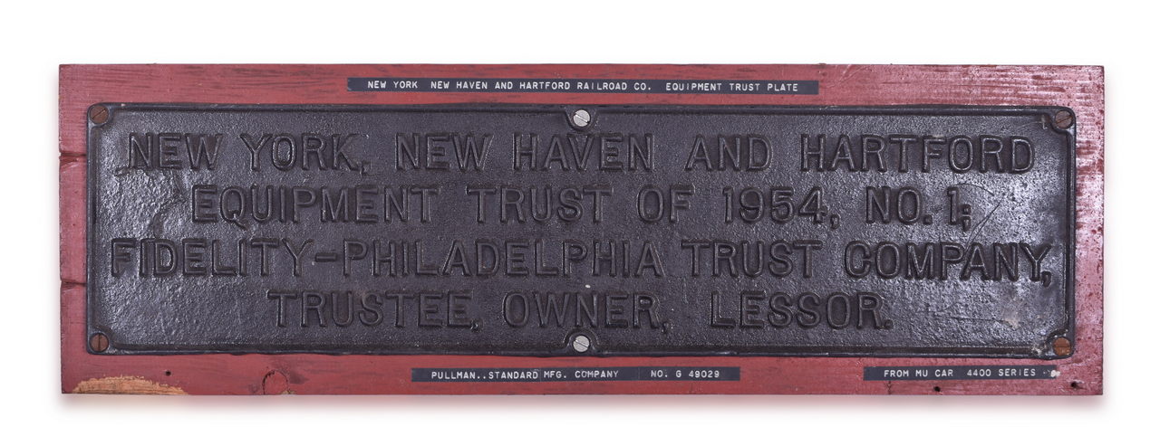 8174 - Cast Iron New York, New Haven & Hartford Railroad Trust Plate - 4400 Series MU Car thumbnail