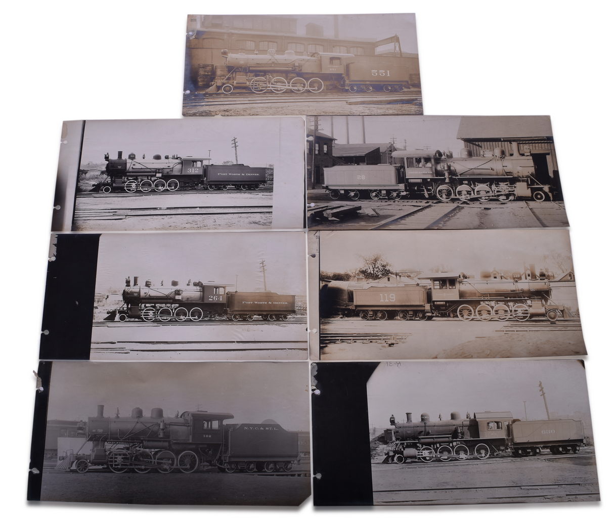 8183 - Seven American Locomotive Company / Alco 2-8-0 Builders Photographs - Nickel Plate Road, Southern Railway, C&O, Fort Worth & Denver, and More thumbnail