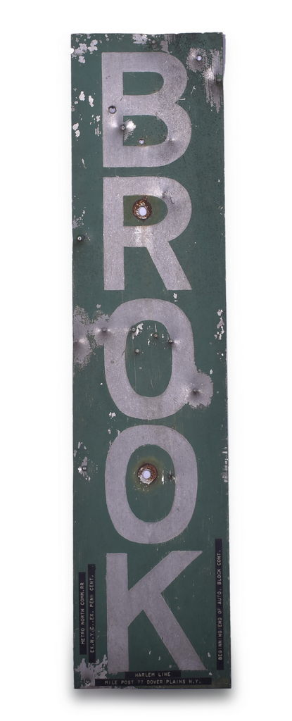 8184 - Penn Central Railroad CP BROOK Aluminum Marker Sign thumbnail