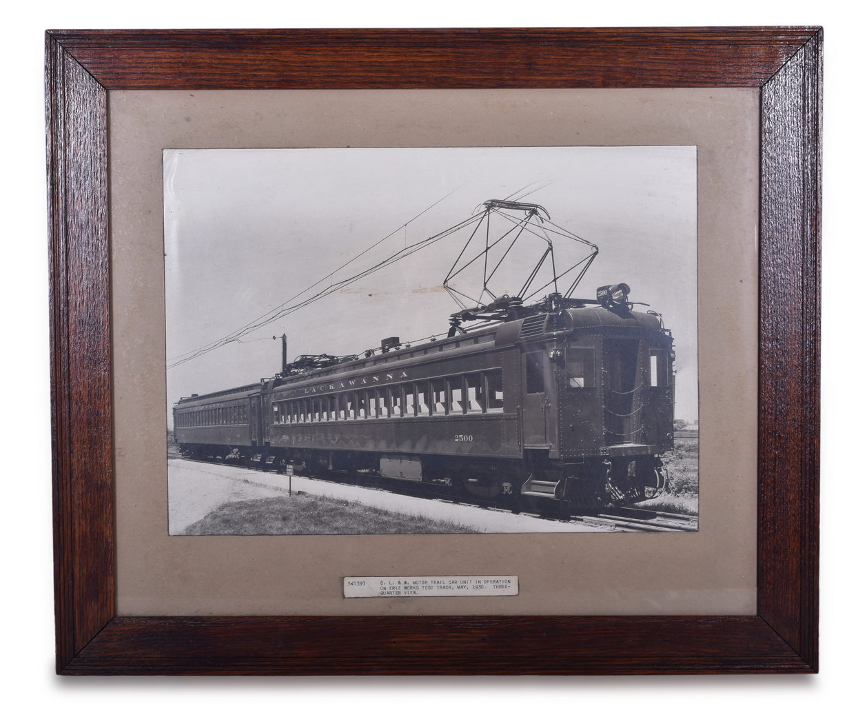 8206 - Delaware Lackawanna and Western Railroad MU Commuter Car Test - Framed Builders Photo thumbnail