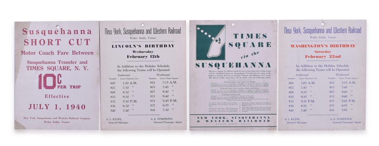 8227 - Four New York, Susquehanna & Western Railroad Depot Schedule Update Signs thumbnail
