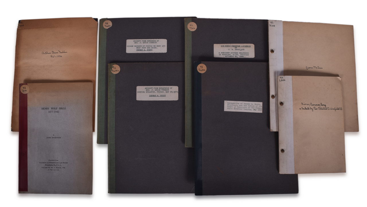 8237 - Eight Pieces of Pennsylvania Railroad Library Literature - Obituaries, Resignation, and Personal Excerpts thumbnail