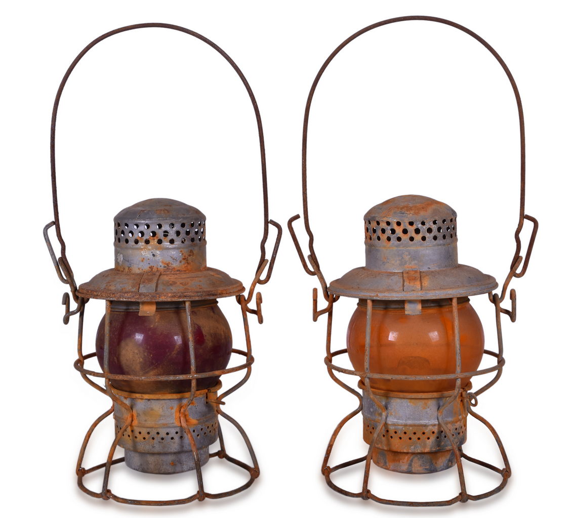 8274 - Pair of Adlake Kero Baltimore and Ohio Railroad Lanterns thumbnail