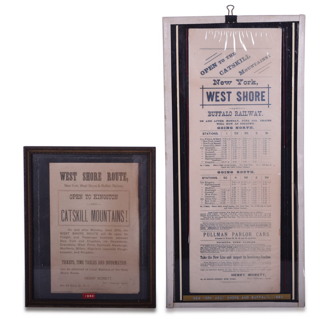 8277 - Two 1883 New York, West Shore, and Buffalo Railway Broadsheets thumbnail