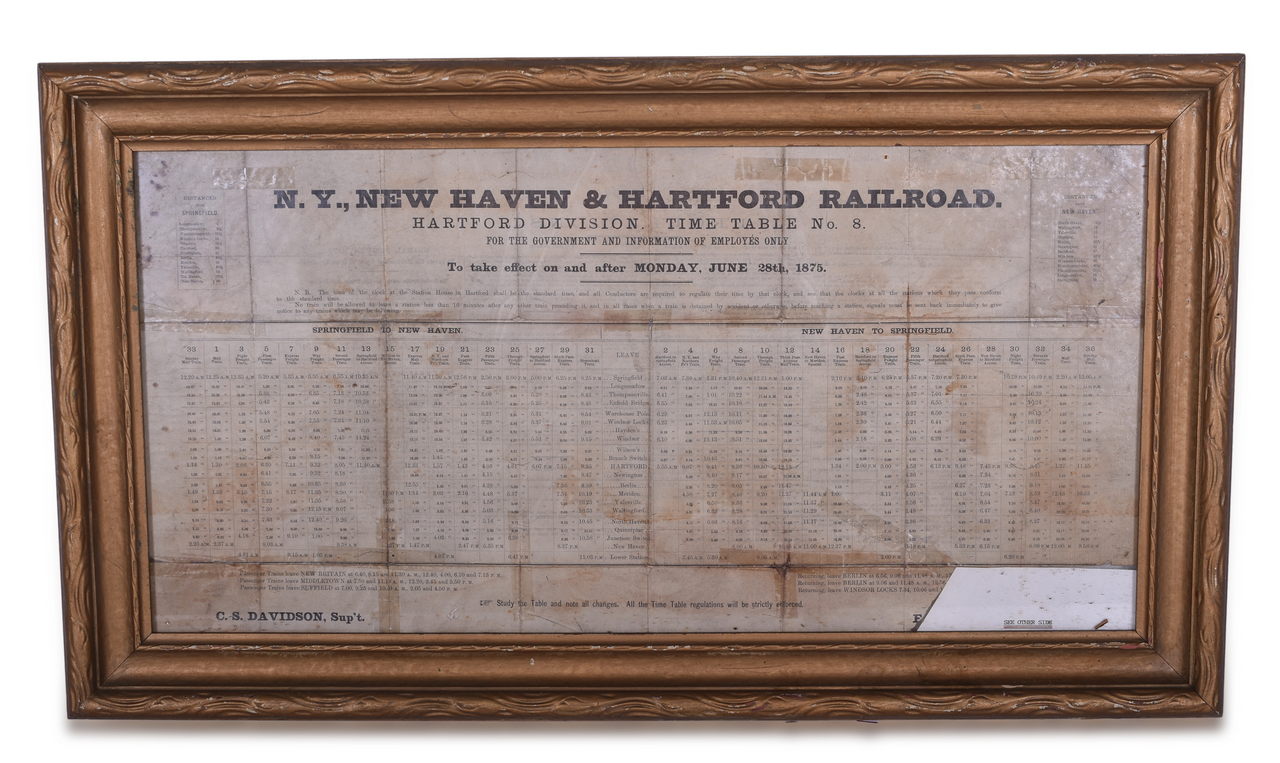 8283 - 1875 New York, New Haven & Hartford Railroad Employee Timetable thumbnail
