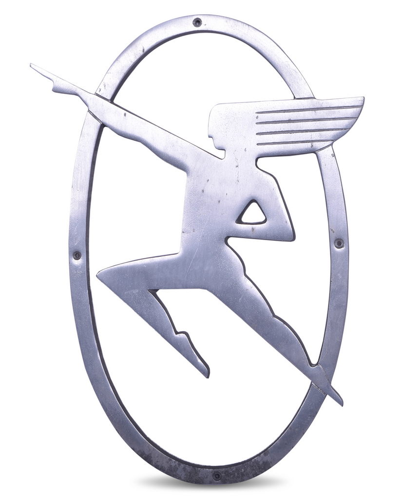 8350 - Reproduction Milwaukee Road Cast Aluminum Hiawatha Passenger Car Insignia Logo thumbnail
