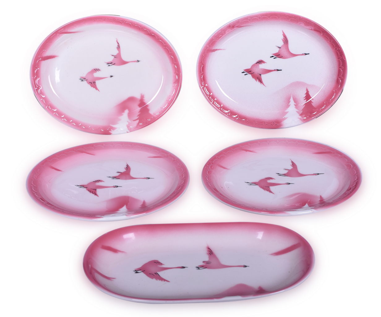 8351 - Chicago, Milwaukee, St. Paul & Pacific Railroad China Traveler Oval Celery Dish and Four Oval Plates thumbnail