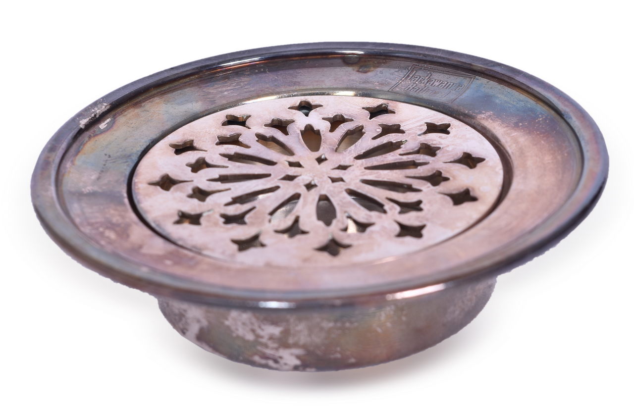 8355 - Lackawanna Railroad Silver Two Piece Butter Chip with Ice Bowl thumbnail