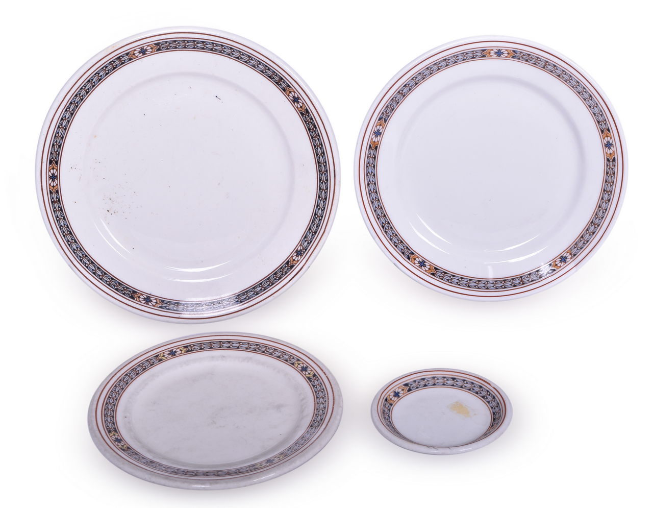 8369 - Four Pieces of Pennsylvania Railroad China Purple Laurel Butter Pat and Plates thumbnail