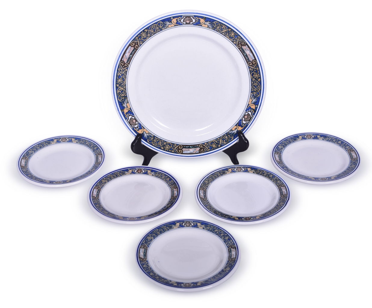 8371 - Six Pieces of Reading Railroad China Stotesbury Pattern Plates thumbnail