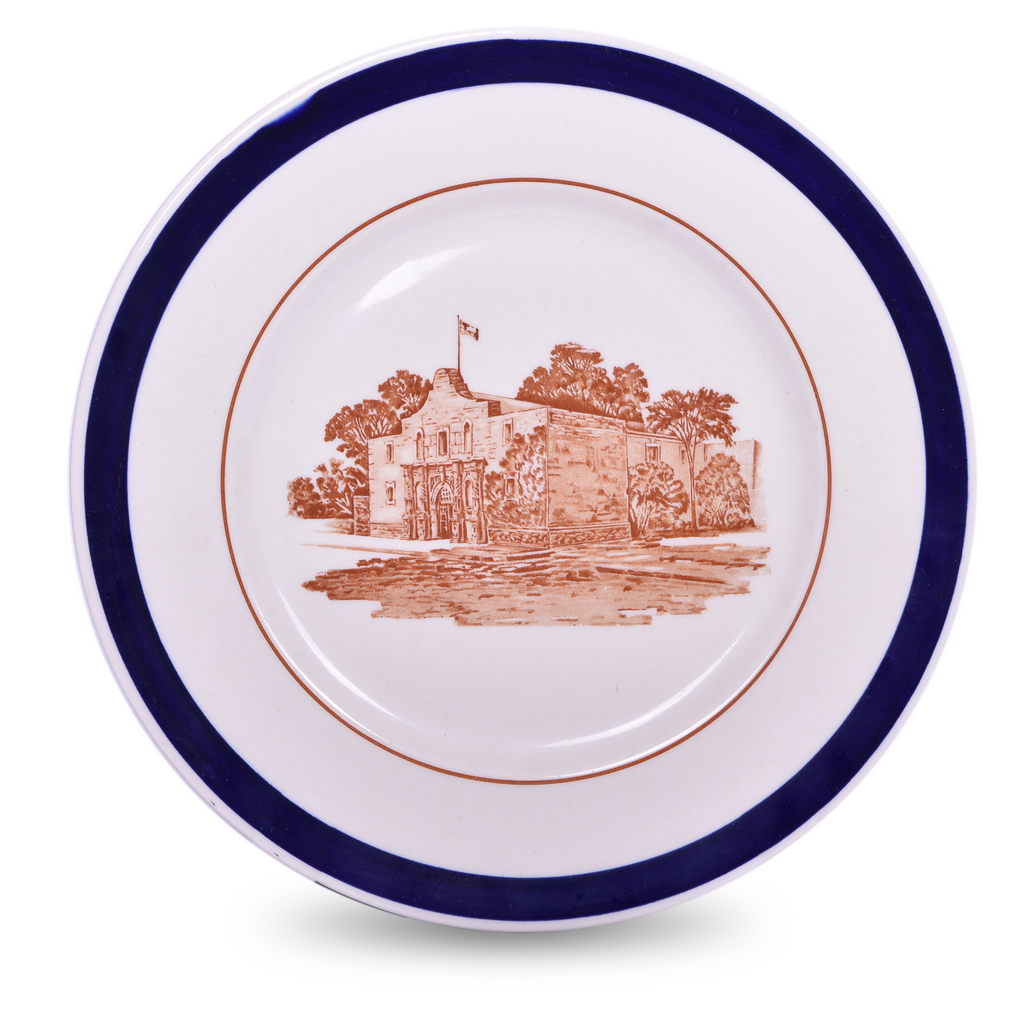 8381 - Missouri, Kansas, & Texas Railroad China Alamo Blue Service Plate 10 3/4