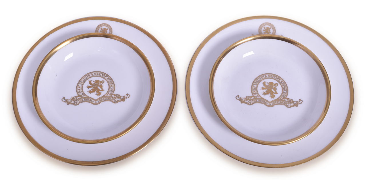 8395 - Four Pieces of Great Scottish & Western Railway China Royal Scotsman Plates and Bowls thumbnail