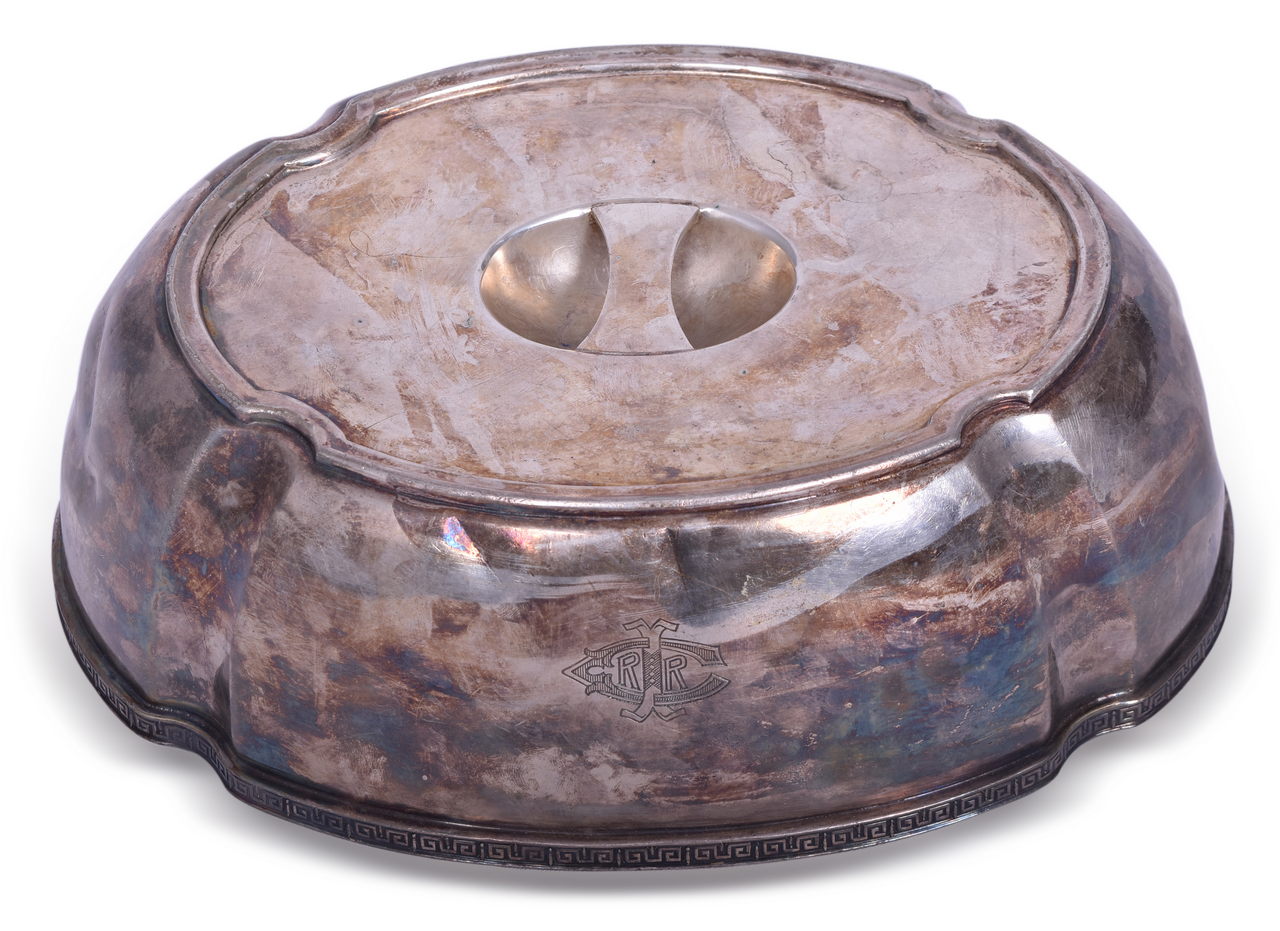 8401 - Reed & Barton Illinois Central Railroad Silver Hot Food Cover thumbnail