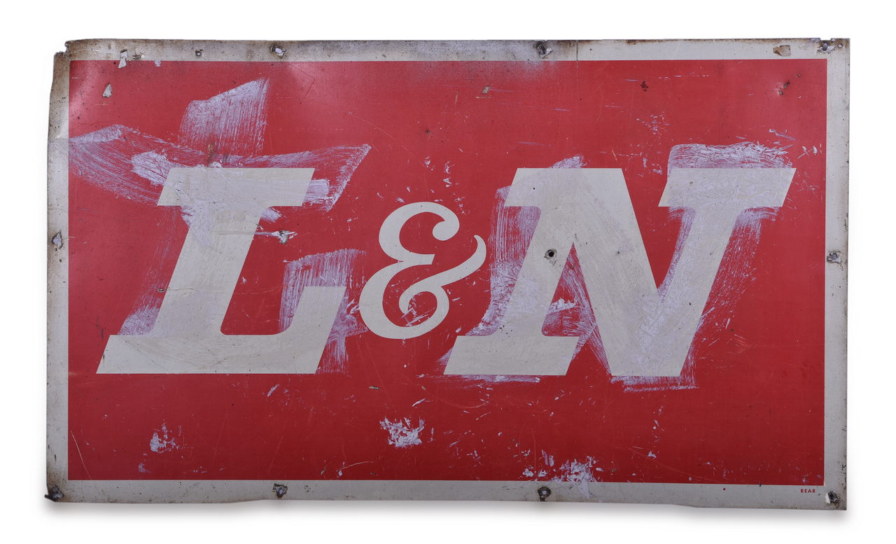 8438 - Louisville and Nashville Railroad Aluminum Trailer Sign thumbnail