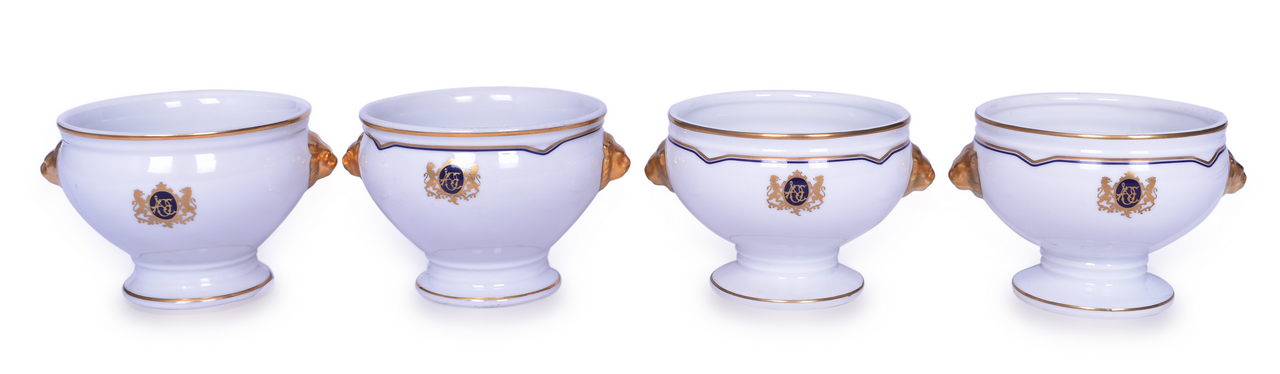 8445 - Four American Orient Express Railroad China Pedestal Soup Bowls thumbnail