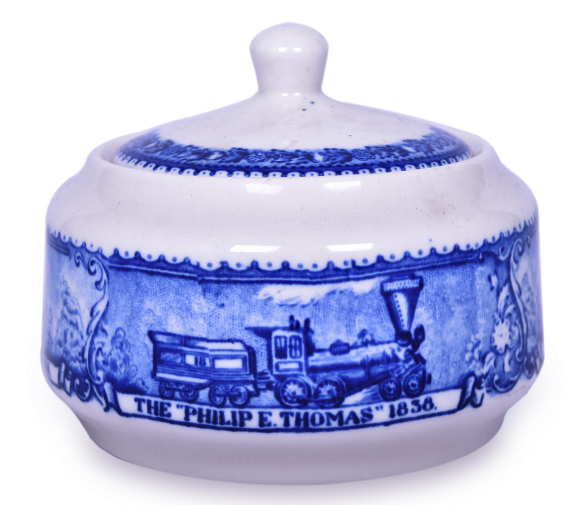 8459 - Baltimore and Ohio Railroad China Centenary Covered Sugar Bowl thumbnail