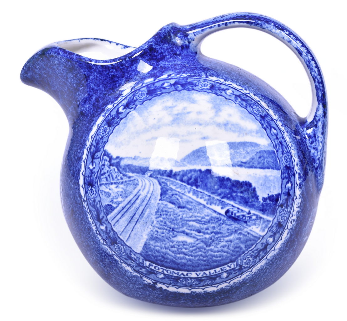 8471 - Lamberton Baltimore and Ohio Railroad China Centennial Porcelain Ball Water Pitcher thumbnail