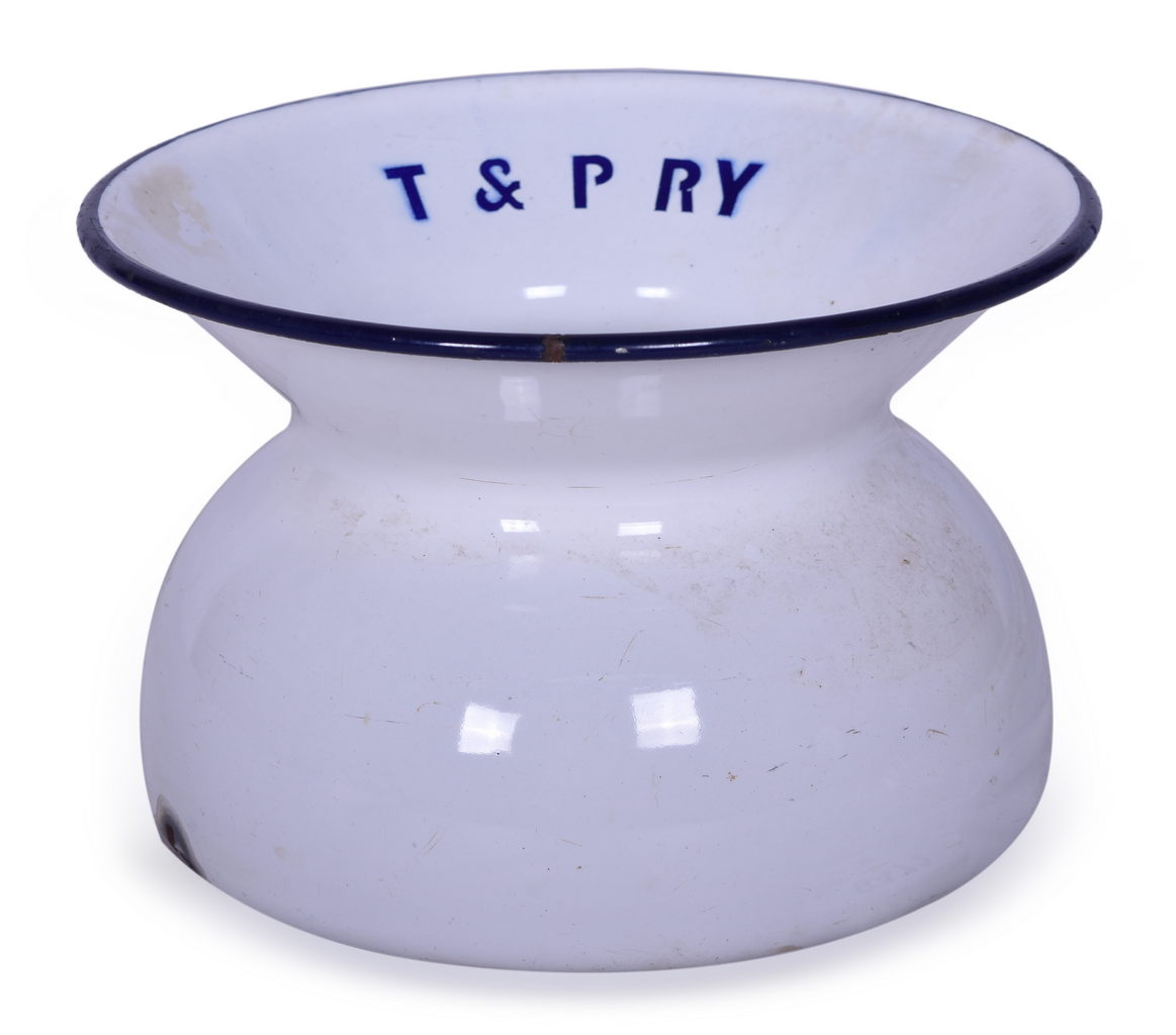 8472 - Texas and Pacific Railway Porcelain Spittoon / Cuspidor thumbnail
