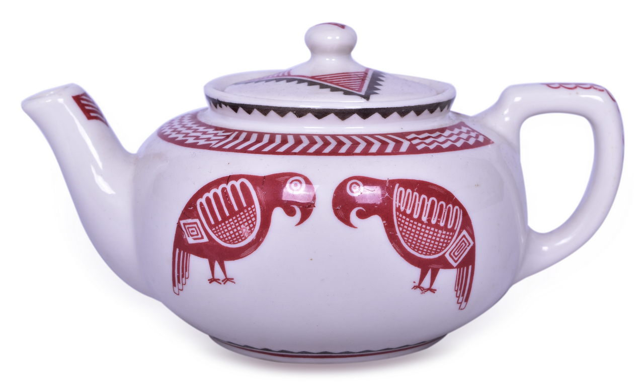 8477 - Atchison, Topeka, And Santa Fe Railroad China Mimbreno Teapot thumbnail