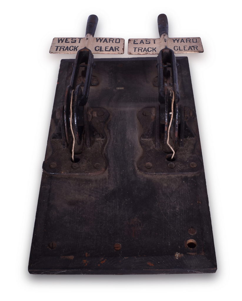 8478 - Chicago and North Western Train Order Signal Lever Pair thumbnail